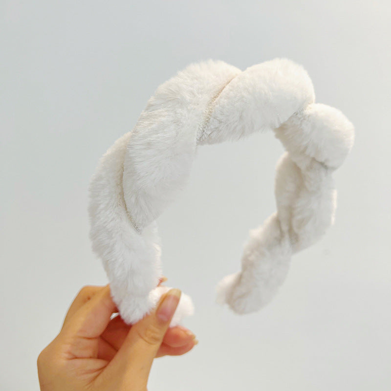 Cute Furry Rabbit Hair Braid Hair Band