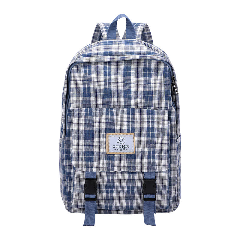 Harajuku Plaid Schoolbag for Casual Girls
