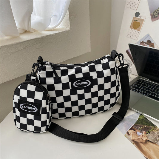 Harajuku Style Lattice Messenger Bag - Urban Chic