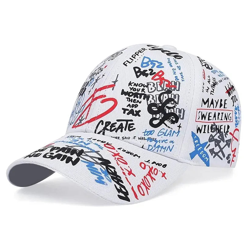 Harajuku Style Graffiti Baseball Cap - Adjustable Snapback