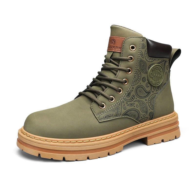 Men's Retro High Top Boots - Autumn & Winter Casual Wear