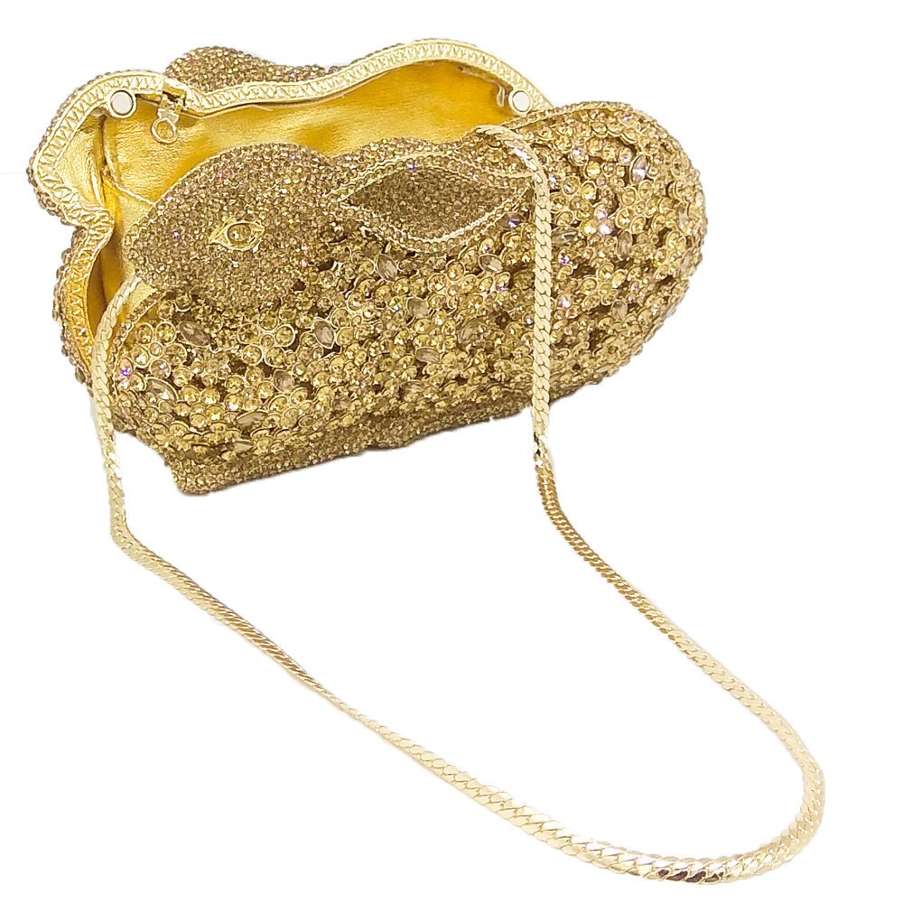Luxury Rabbit Bunny Crystal Minaudiere Clutch