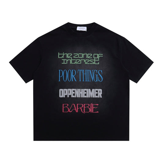 Harajuku Style Letter Print Loose Short Sleeve T-Shirt