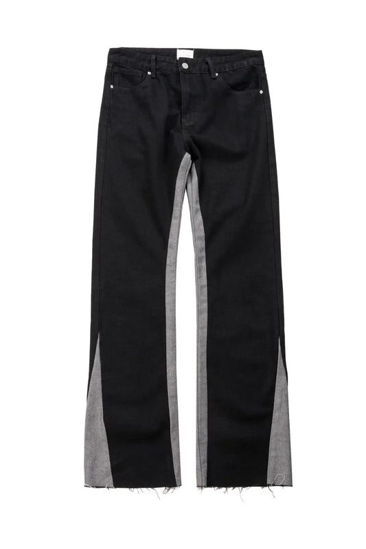 Men's Flared Contrast Bootcut Jeans