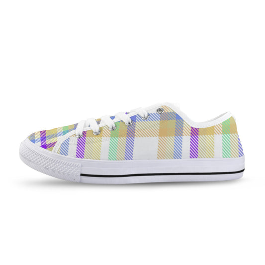 Pastel Plaid Low Top Women's Shoes