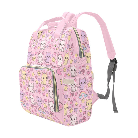 Cartoon Cat Rainbow Harajuku Kawaii Multi-Function Backpack
