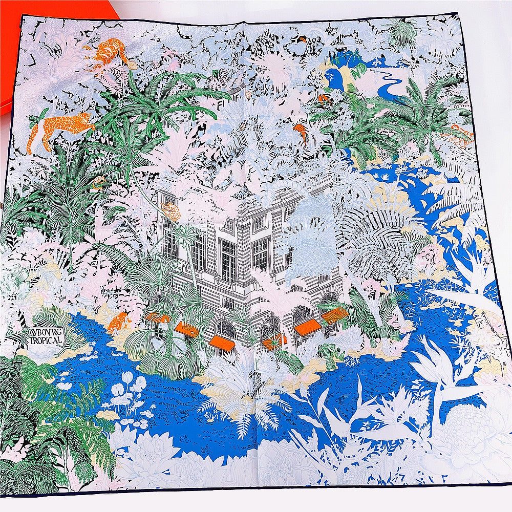 Four Seasons Curled Jungle Garden Shawl Scarf