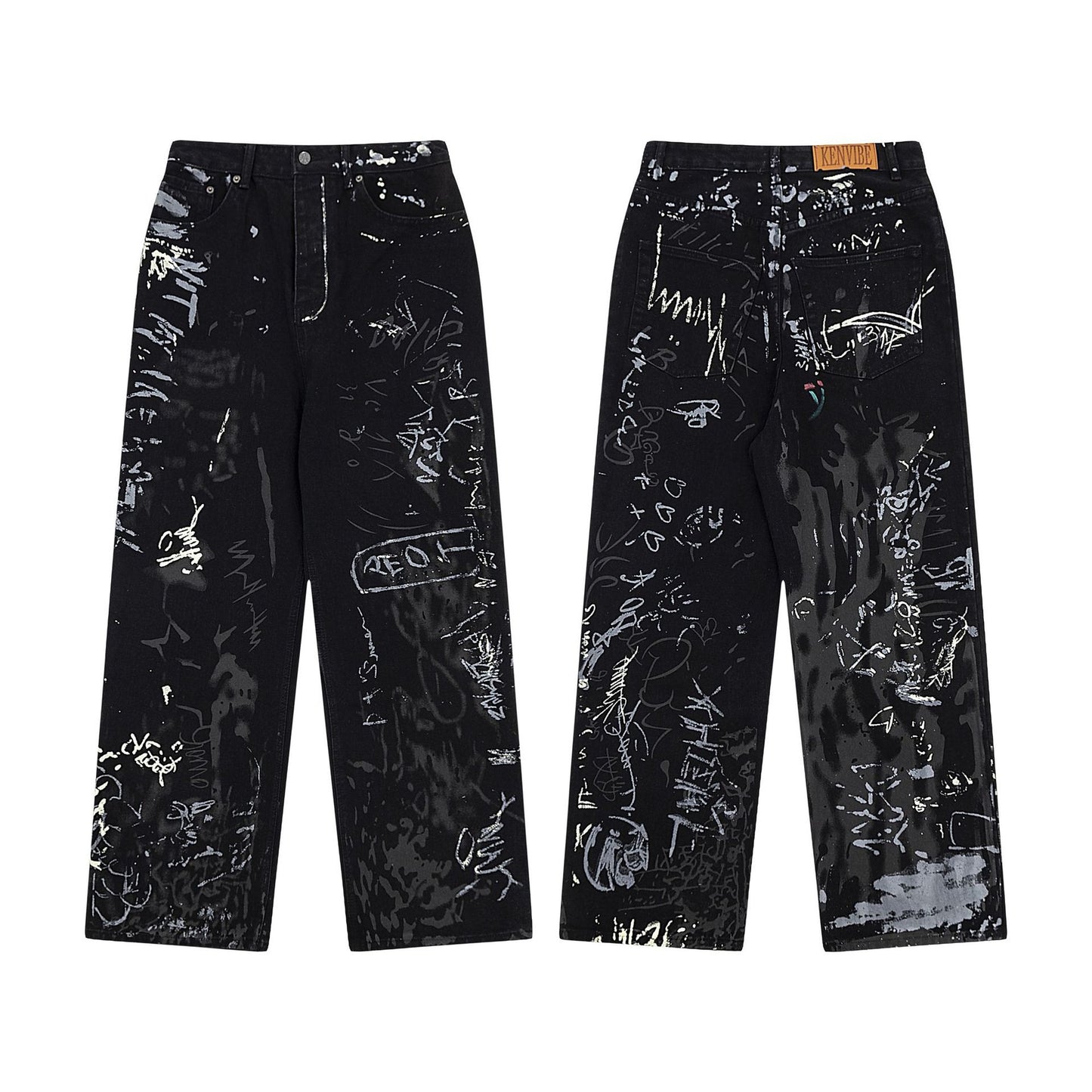 Harajuku Style Wide Leg Denim Jeans for Women