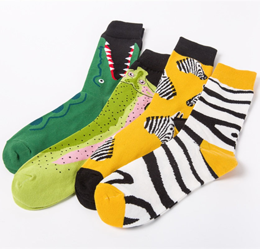 Playful Animal Print Colorful Socks