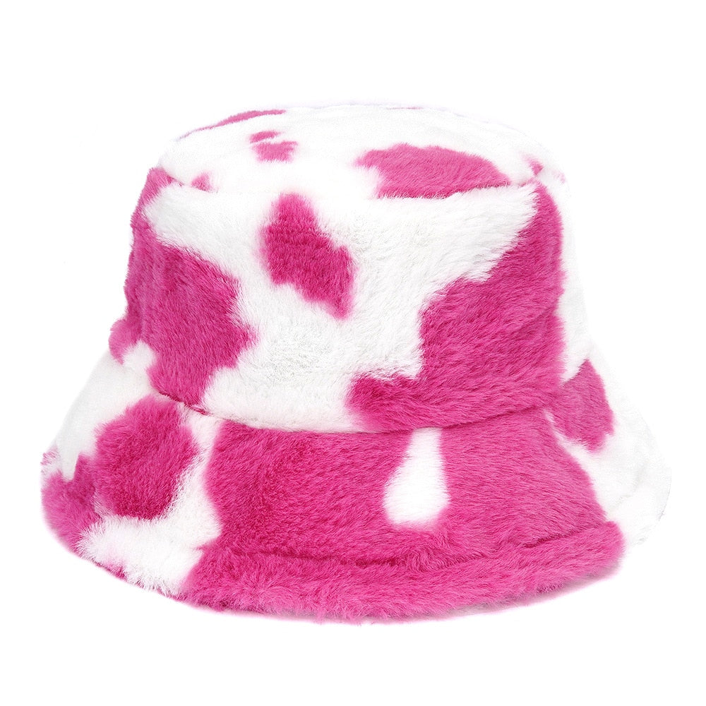 Camouflage Faux Fur Bucket Hat - Warm & Stylish Fisherman Hat