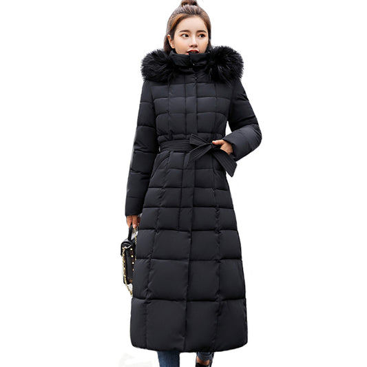 Harajuku Style Slim Women’s Winter Jacket with Fur Hood