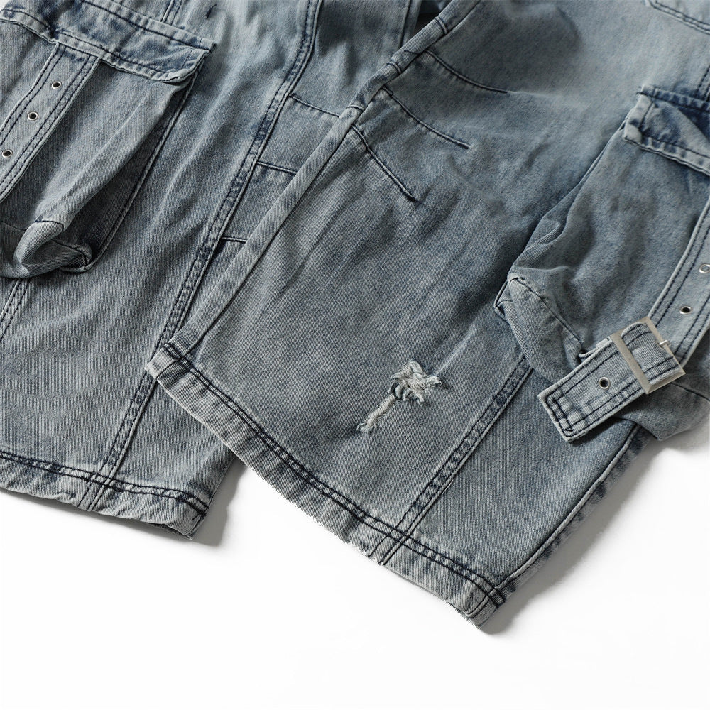 Post-Apocalyptic Vintage Distressed Denim Trousers