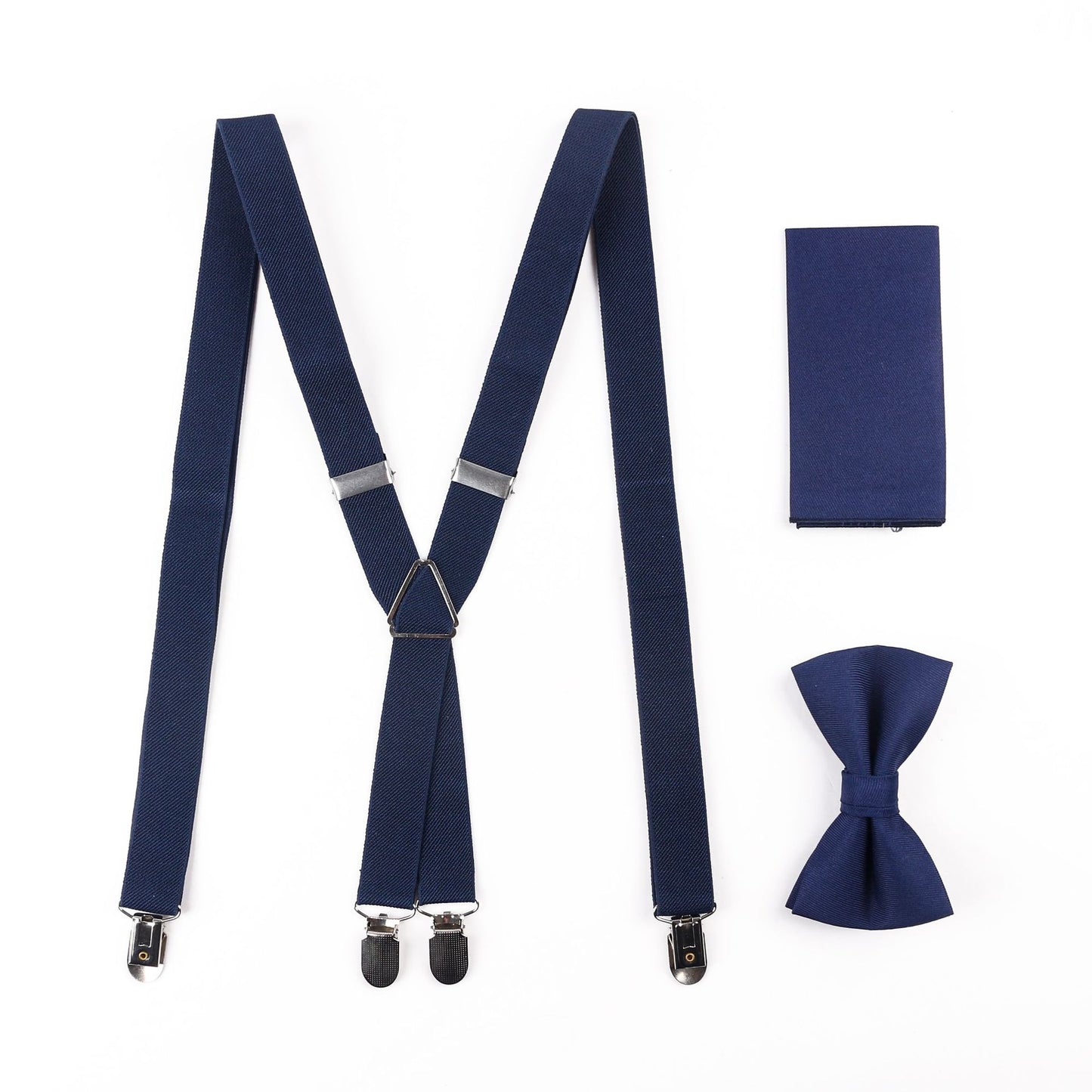 Bow Tie Square Stylish Men's Solid Color Adjustable Bib Suspender Suit