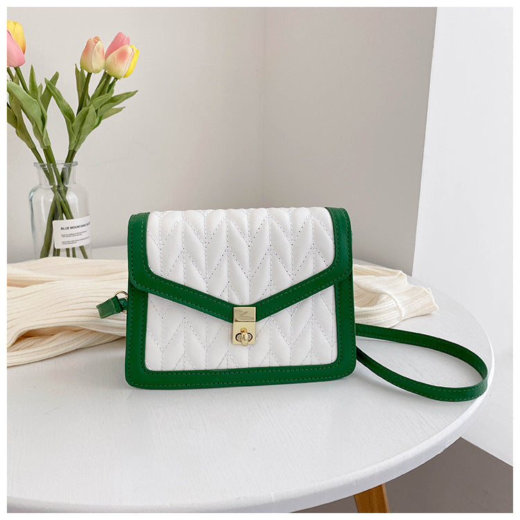 Retro Color Stitching Square Bag - Harajuku Style