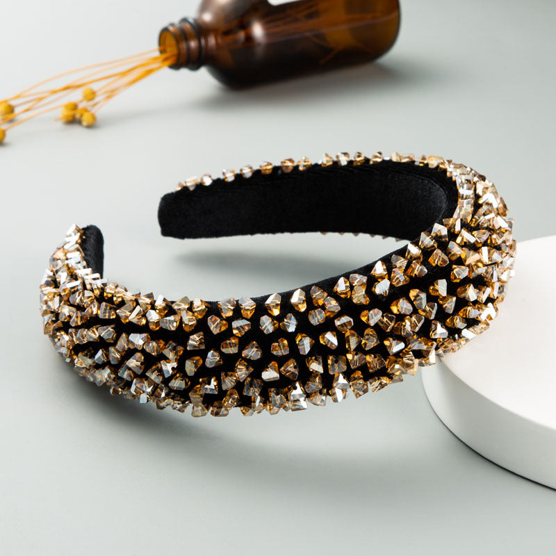 New Baroque Hand-Stitched Glass Bead Headband