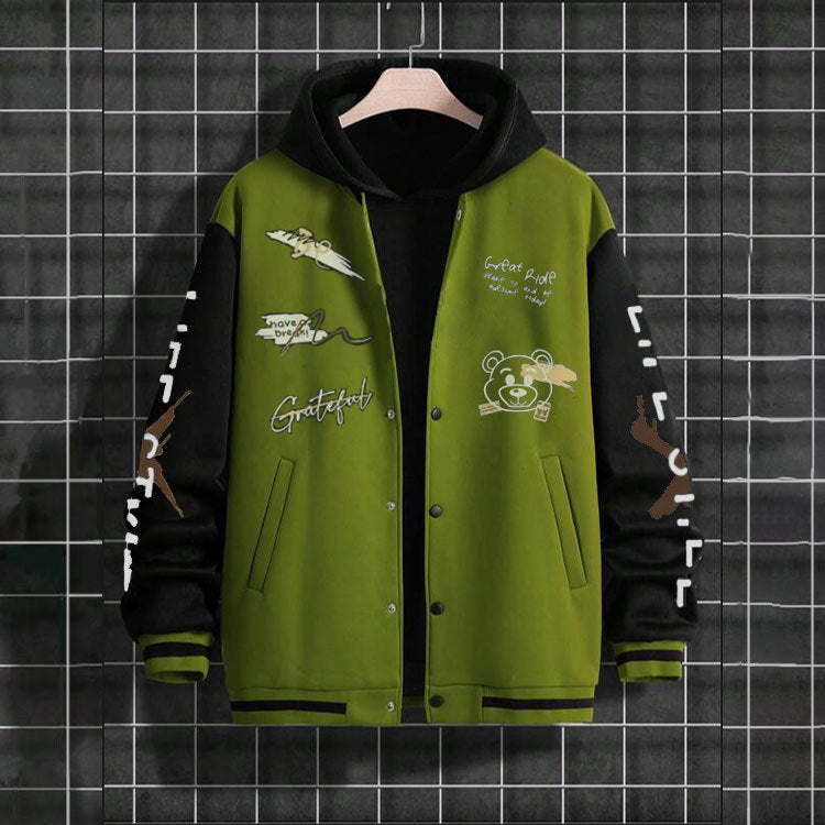 Men's Harajuku Style Baseball Jacket - Trendy Casual Wear