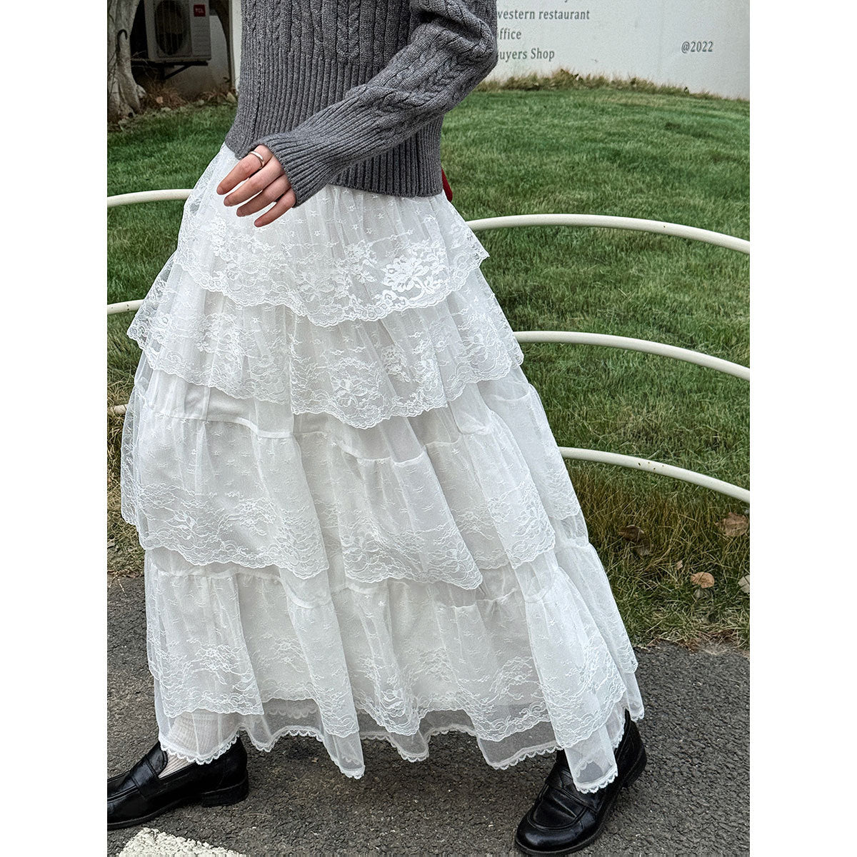 High Waisted A-Line Lace Skirt - Harajuku Style