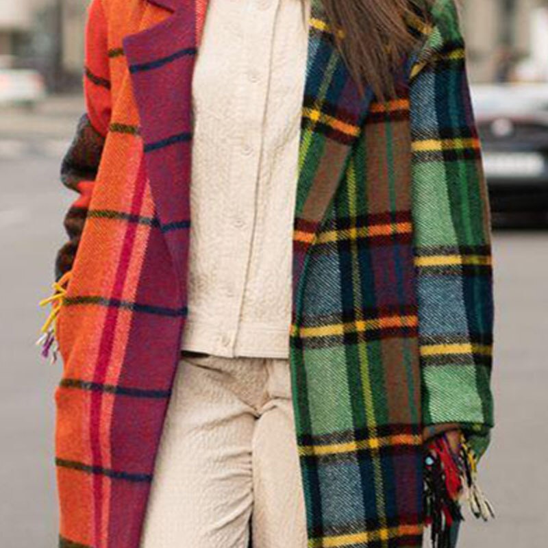 Playful Printed Hooded Woolen Coat for Women