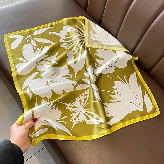 Playful Small Square Silk Scarf - Perfect Gift for Mom