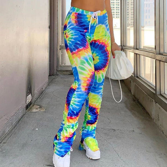 Playful Tie Dye Casual Pants for Women