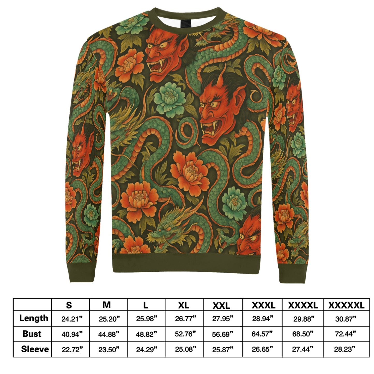 Red Dragon Devil Pattern Men's All Over Print Sweatshirt