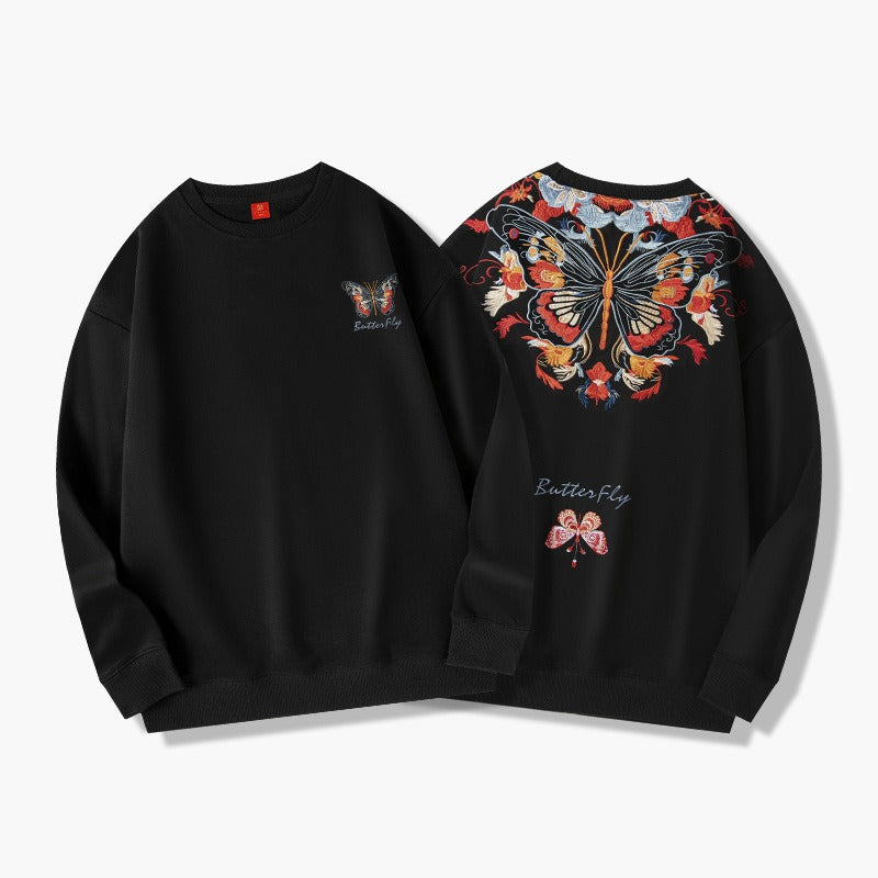 Harajuku Style Retro Sports Pullover Sweatshirt for Men