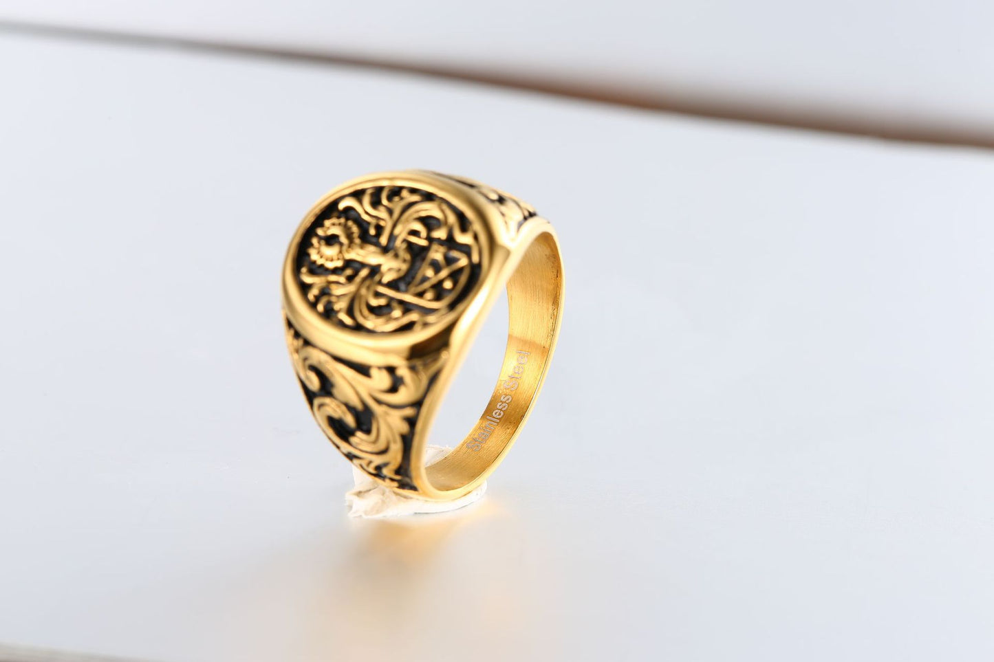 Gold Geometric Minimalist Stainless Steel Ring
