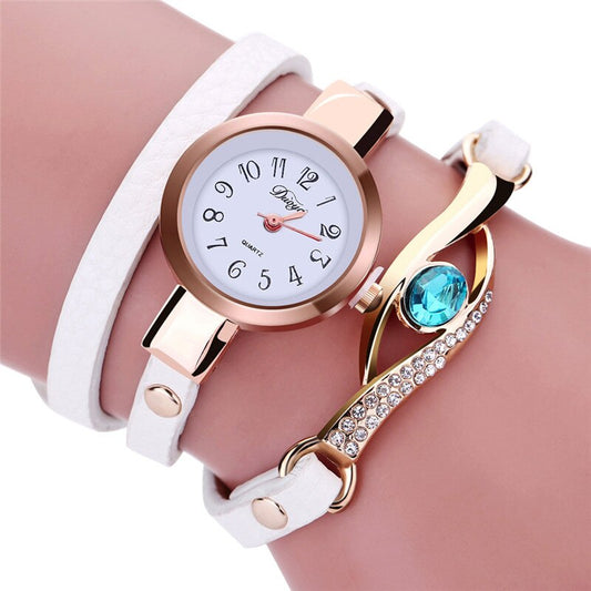 Luxury Gold Bracelet Watch for Women with Eye Gemstone
