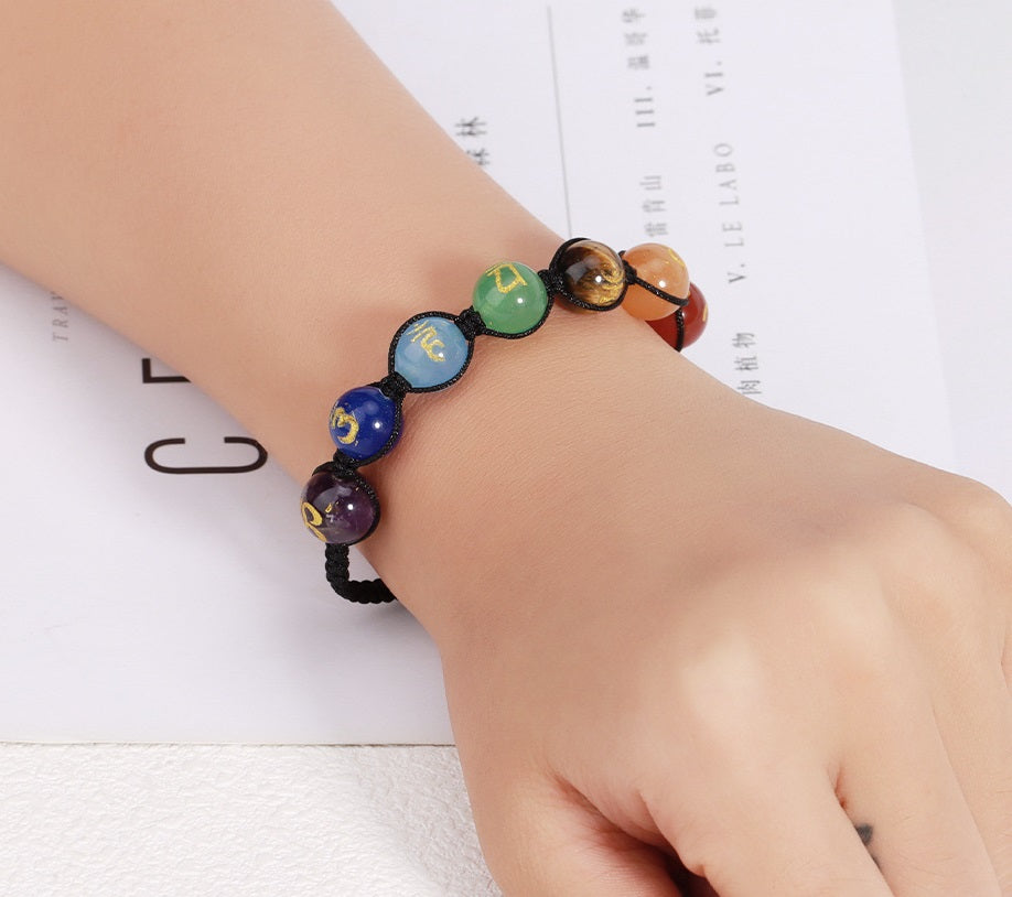 Colorful Braided Amethyst Crystal Bracelet