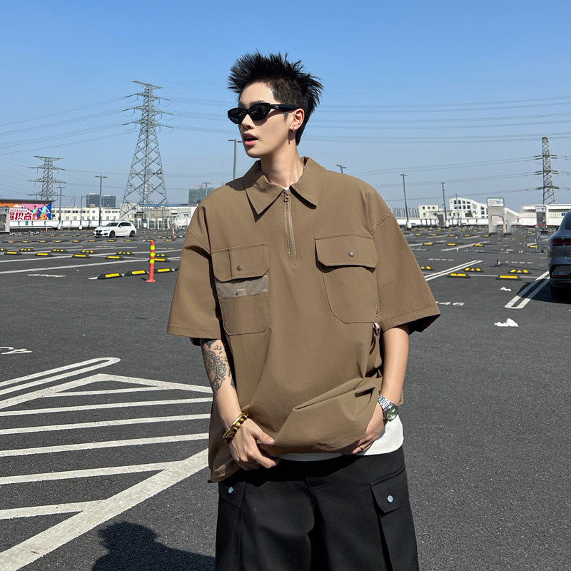 Double Pocket Workwear Shirt for Men