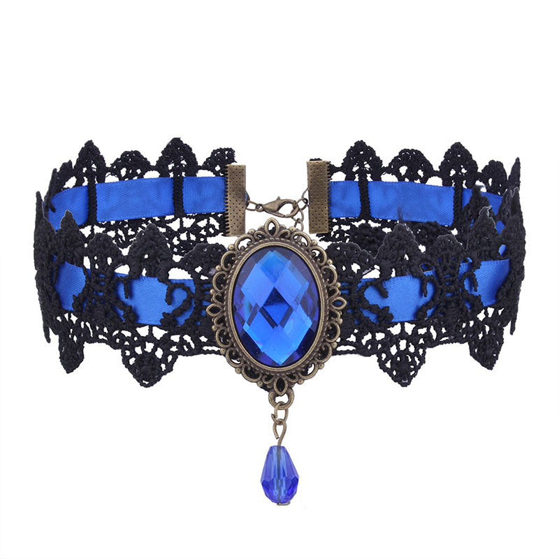 Gothic Retro Punk Black Lace Necklace for Harajuku Style