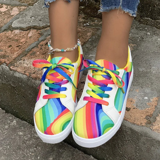 Colorful Gradient Women's Sports Shoes