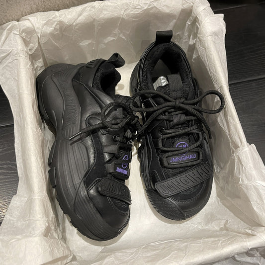 Hong Kong Style Women's Plush Retro Sneakers