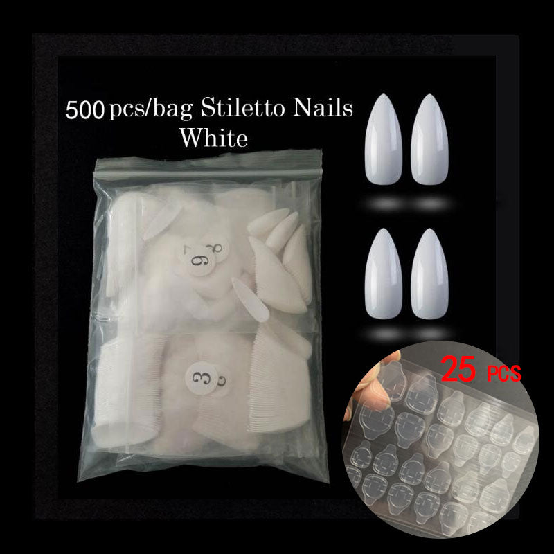 500pcs Ballerina Long Coffin Shape Press-On Nails