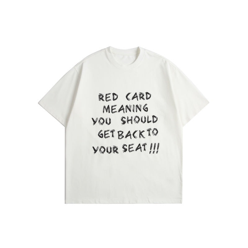 Hand Drawn Letter Print Loose Fit Tee