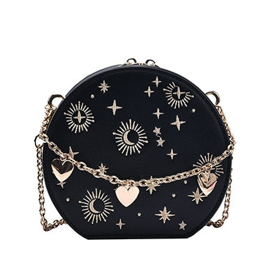 Harajuku Style Starry Sky Round Crossbody Bag