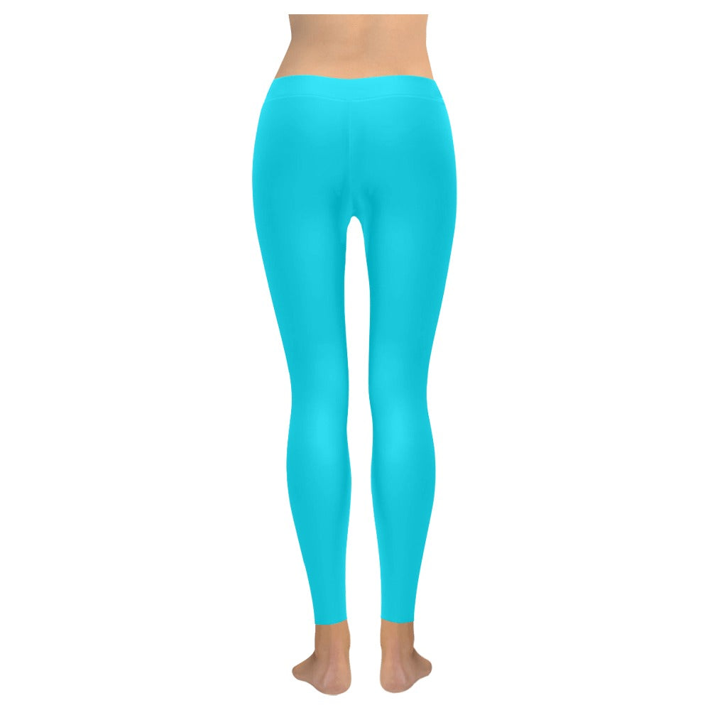 Highlighter Blue Women's All-Over Low Rise Leggings