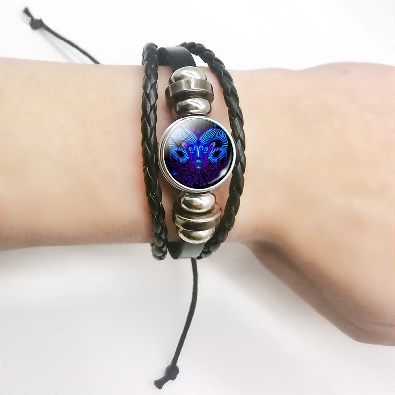 Glow in the Dark 12 Constellations Zodiac Sign Bracelet