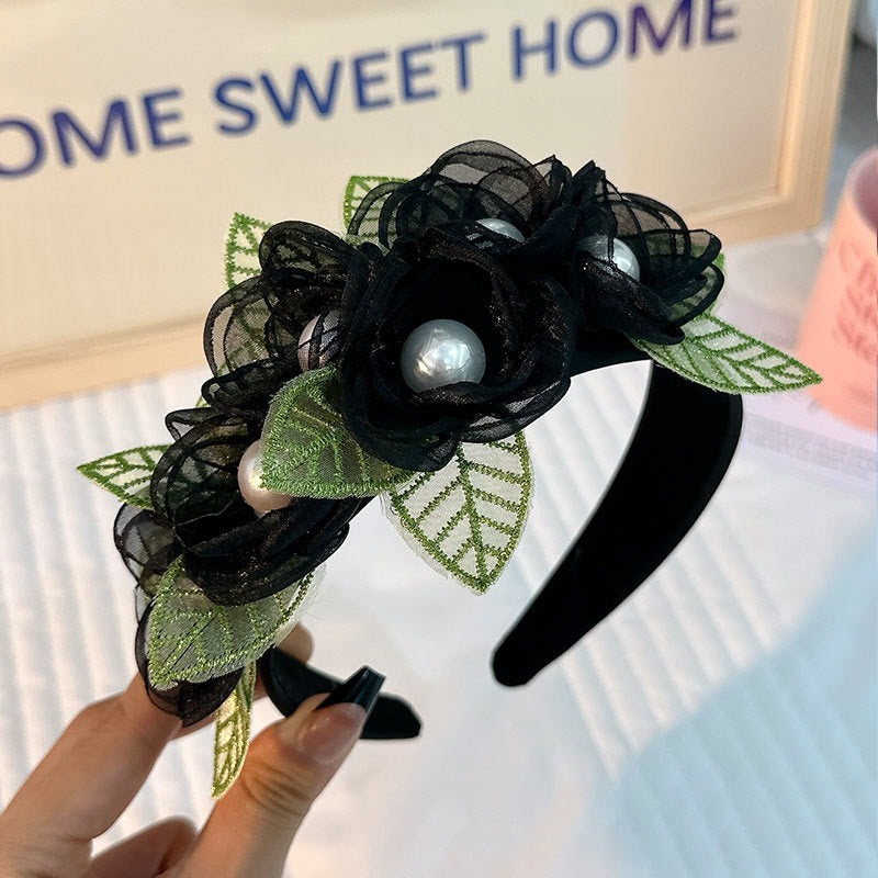 Fashionable Fabric Flower Pearl Headband