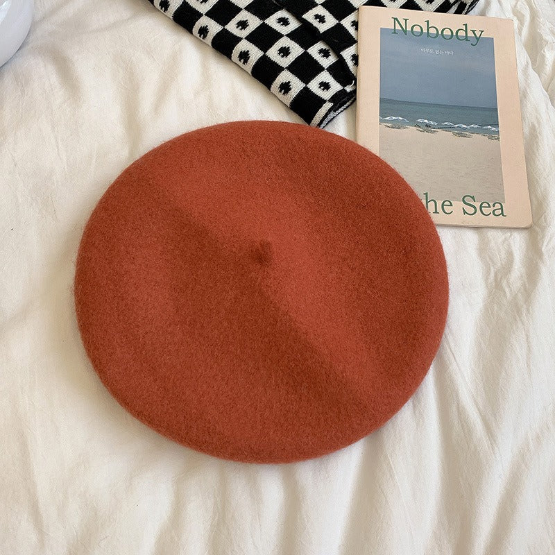Retro Candy Colored Wool Beret - Harajuku Style