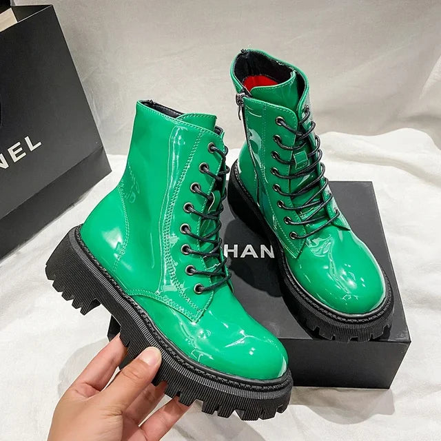 Harajuku Style Colorful Ankle Boots - Gothic Platform Punk