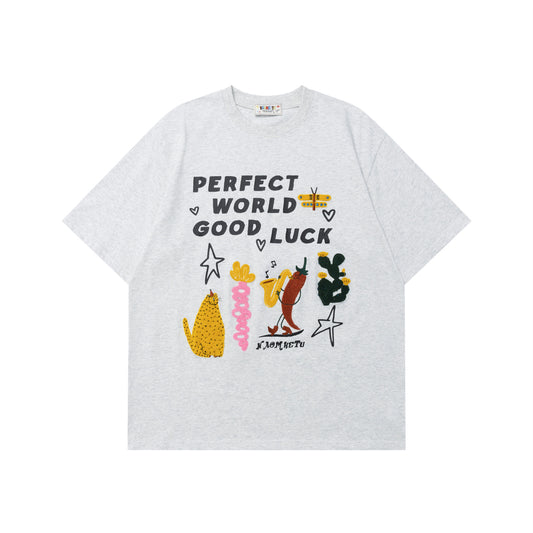 Fun Creative Cartoon Embroidery Short Sleeve T-Shirt