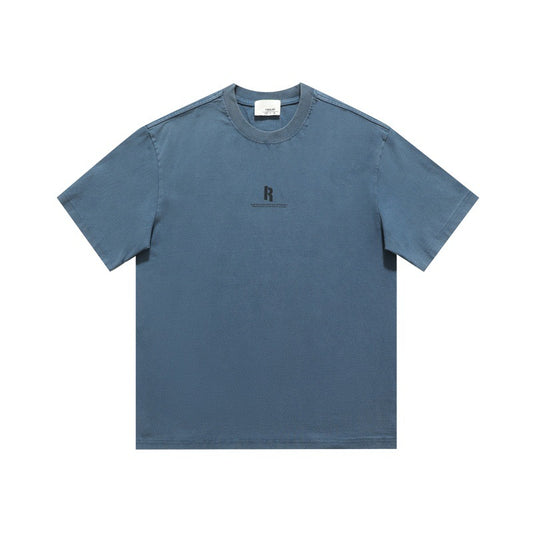 Vintage Letter Print Loose Fit Round Neck Shirt