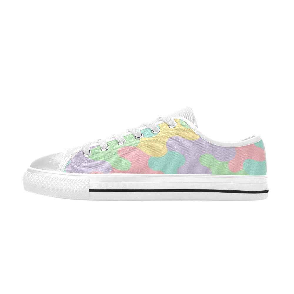 Harajuku Pastel Rainbow Camo Canvas Men's Shoes