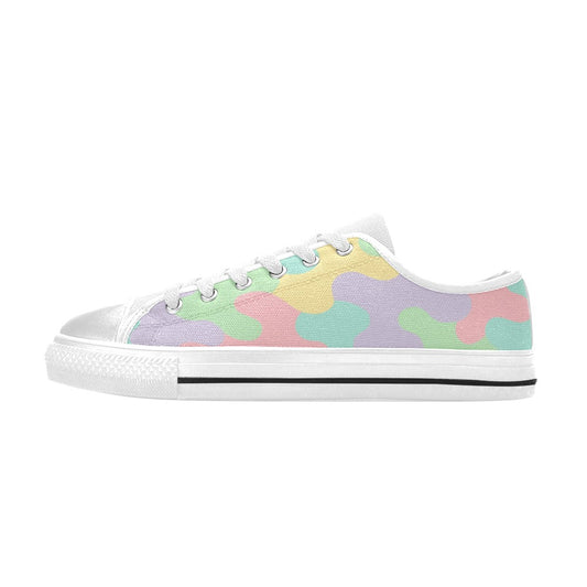 Harajuku Pastel Rainbow Camo Canvas Men's Shoes