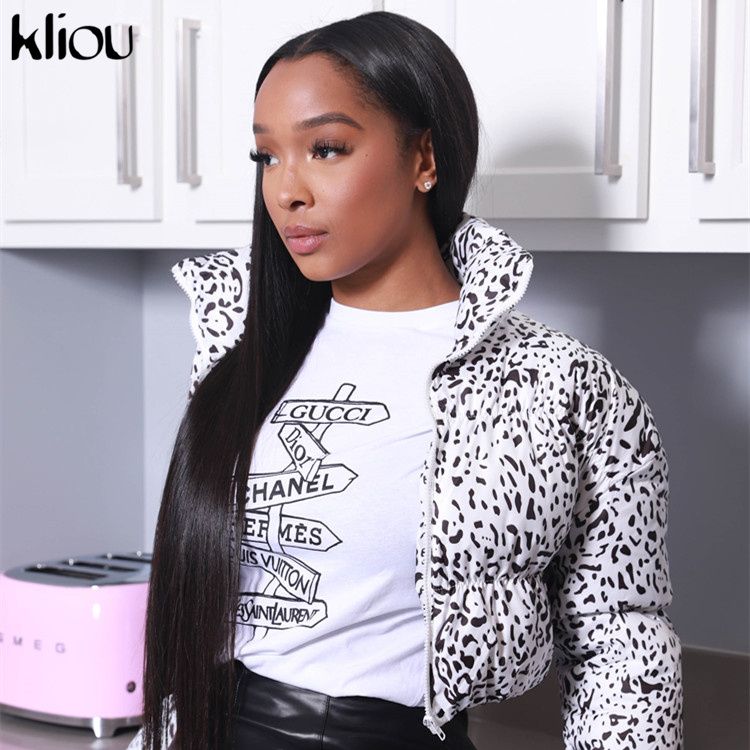 Harajuku Style Leopard Print Heavy Coat for Women