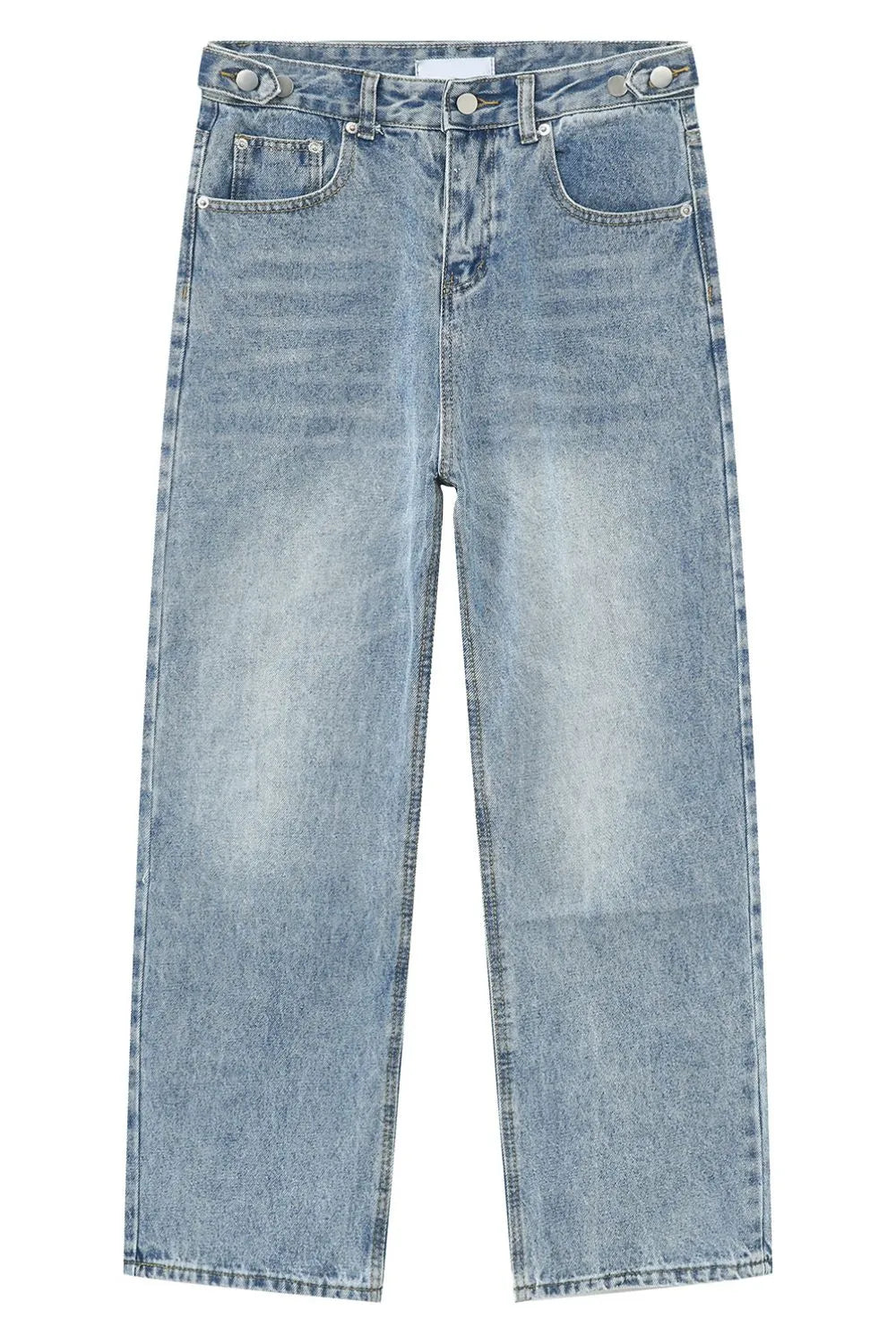 Men's Washed Straight-Leg Jeans - Harajuku Style