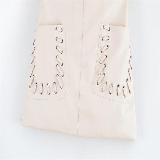 Printed Poplin Half Skirt for Women - Long Design