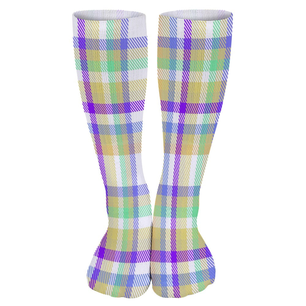 Pastel Plaid Breathable Socks