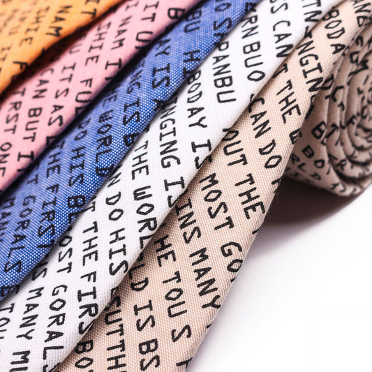 English Letter Casual Printed Tie